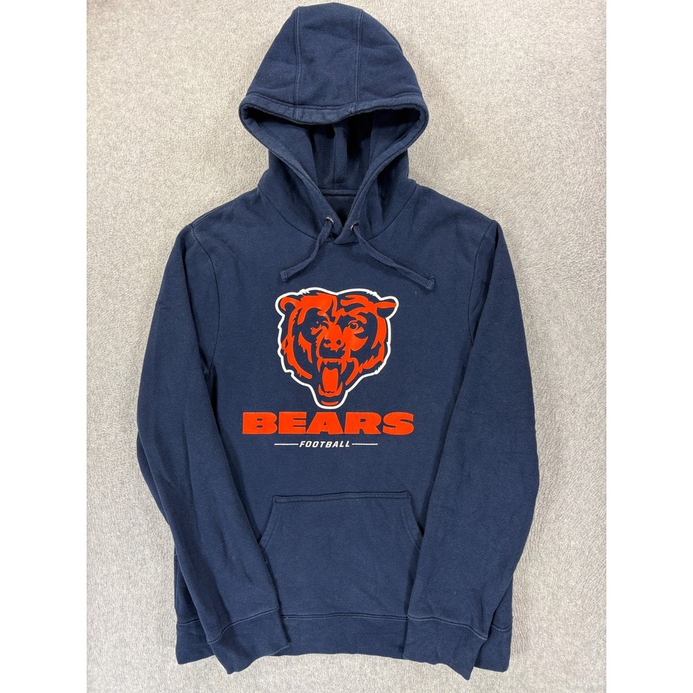 Chicago Bears Screened Logo Stadium Hoodie Sweatshirt (Men's Medium) Blue